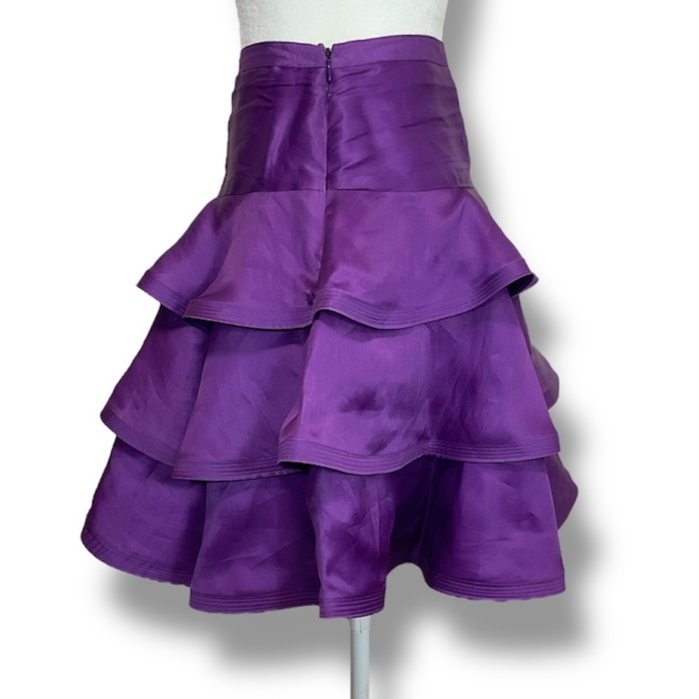 Ted Baker London Langley Collection Silk Tiered Sculptural Mini Skirt - Picture 3 of 11